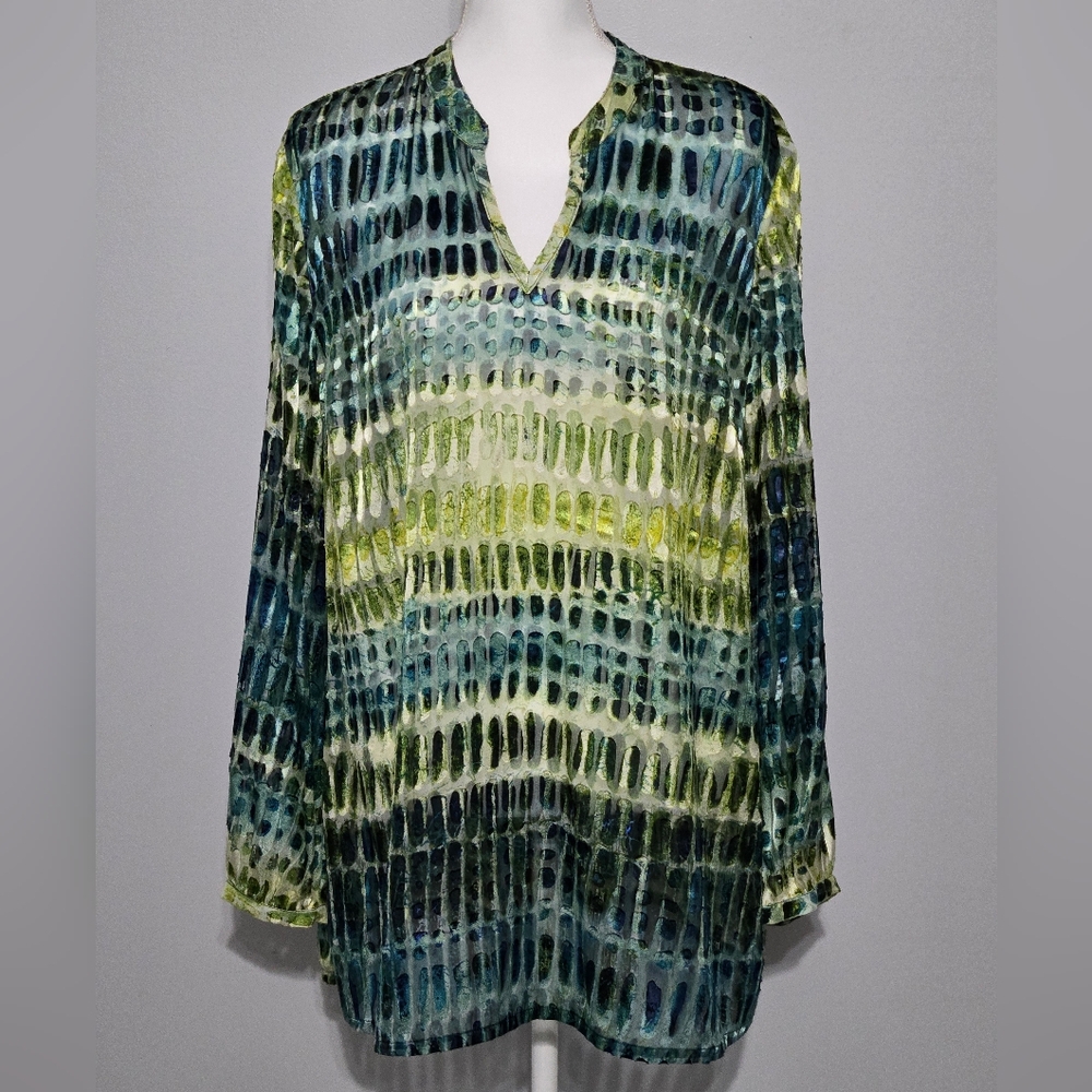 Chico's Multicolor Patterned Tunic Size 3 - image 1